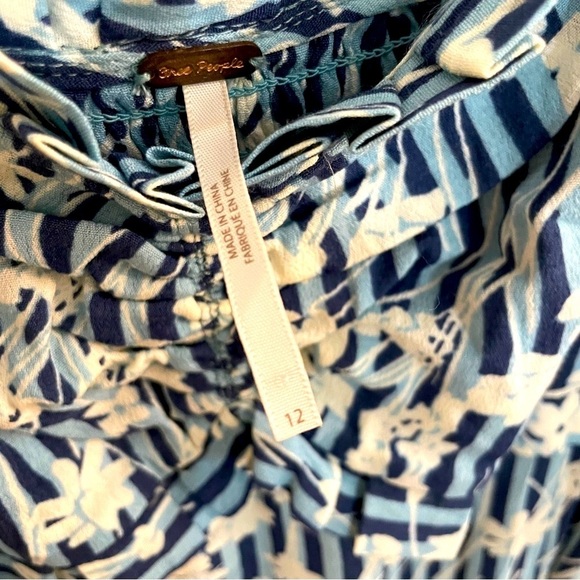 Free People Sun Dress Blue Stripes Size 12 - Picture 12 of 12